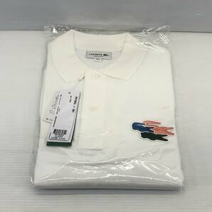 ◆ 未使用 ラコステ LACOSTE マルチクロックエンブレム オーガニックコットン 長袖 ポロシャツ PH7962L メンズ 白 ホワイト ◆の画像1