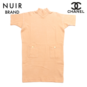 [ first arrival 50 name limitation!! now sg possible to use 3.. coupon . urgent distribution middle!!] Chanel CHANEL One-piece clover button short sleeves cashmere orange 