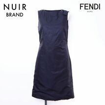 フェンディ FENDI ワンピース Size:38 中綿 ノースリーブ ブラック_画像1