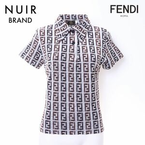  Fendi FENDI short sleeves shirt Zucca polo-shirt size:44 Brown 