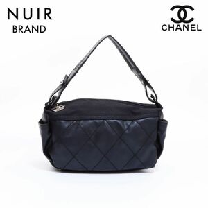 【全品20%OFFクーポン】 シャネル CHANEL ショルダーバッグ キャンバスレザー ブラック