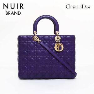 クリスチャンディオール Christian Dior ハンドバッグ カナージュレザー 2Way パープル