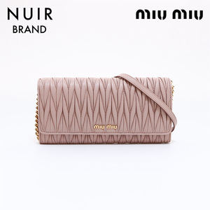 【全品20%OFFクーポン】 ミュウ ミュウ Miu Miu ショルダーバッグ チェーン 財布 ピンク