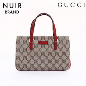 グッチ GUCCI ハンドバッグ gg スプリームミニトート ベージュ レッド