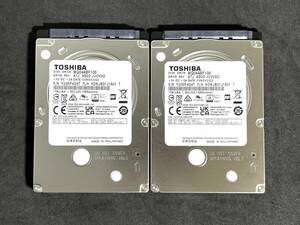 【送料無料】 2個セット ★ 1TB ★　TOSHIBA / MQ04ABF100 【使用時間：3 h＆ 3 h】2022年製 新品同様 ほぼ未使用　2.5インチ内蔵HDD 7mm厚