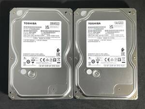 【送料無料】 2個セット ★ 2TB ★　DT02ABA200V　/　TOSHIBA【使用時間：354ｈ＆350ｈ】2023年製 稼働極少 3.5インチ内蔵 AVコマンド対応