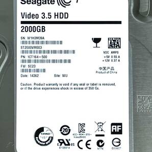 【送料無料】 ★ 2TB ★ ST2000VM003 / Seagate 【使用時間： 0 ｈ】新品同様 3.5インチ AVコマンド対応 ST2000VM003-1CT164 FW:SC23の画像3