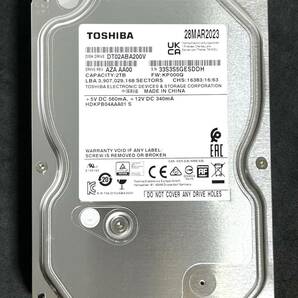 【送料無料】　★ 2TB ★　TOSHIBA / DT02ABA200V　【使用時間： 23 ｈ】 2023年製　稼働極少　3.5インチ内蔵HDD AVコマンド対応 