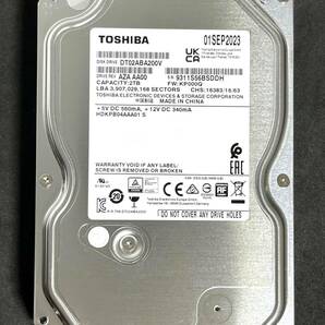 【送料無料】　★ 2TB ★　TOSHIBA / DT02ABA200V　【使用時間： 4 ｈ】 2023年製　新品同様　3.5インチ内蔵HDD AVコマンド対応 未使用