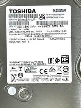 【送料無料】 ★ 1TB ★　TOSHIBA / DT01ABA100V 【使用時間： 140 ｈ】2023年製　稼働極少　3.5インチ内蔵 HDD SATA 東芝　AVコマンド対応_画像3