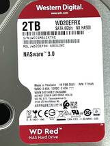 【送料無料】　★ 2TB ★　WD Red / WD20EFRX　【使用時間：1182ｈ】 2020年製　良品　Western Digital RED　3.5インチ内蔵HDD SATA_画像3