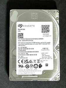 【送料無料】　★ 5TB ★　Seagate / ST5000LM000　【使用時間：21ｈ】　2023年製　新品同様　 2.5インチ内蔵HDD/15mm厚/SATA