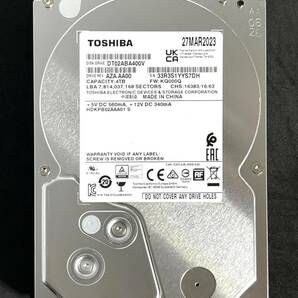 【送料無料】　★ 4TB ★　TOSHIBA / DT02ABA400V　【使用時間： 703 ｈ】　2023年製　良品　3.5インチ内蔵HDD　SATA　AVコマンド対応　