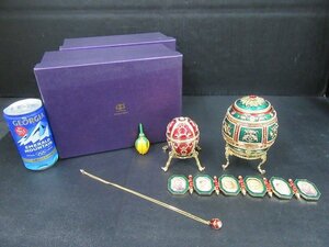 * Yokohama old thing *pi. earth imperial e-s ta-*eg gem box Napoleon * rose. ...PIEARTH 2 point set 