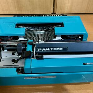 olivetti オリベッティ STUDIO45 タイプライター 昭和レトロ グリーン系 美品の画像6