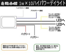 １W×10連LEDデイライト/バンパー埋め込み型フラットタイプ/フラッシュマウントエアロウィンカー連動減光イーグルアイ防水シルバー_画像4