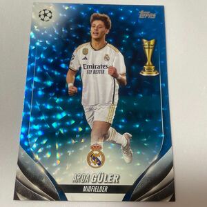 2023-24 Topps UEFA Club Competitions Icy Blue Foilboard Parallels Arda Gler, Real Madrid C.F. /75