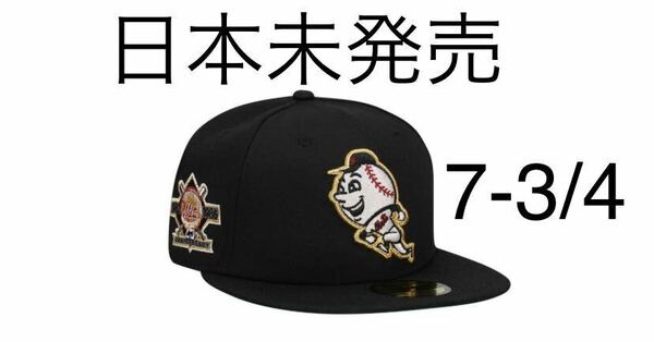 ②新品 海外正規品 日本未発売 NEW ERA 59FIFTY 7-3/4 NEW YORK METS 25TH ANNIVERSARY BLACK THROWBACK EDITION ニューヨーク メッツ