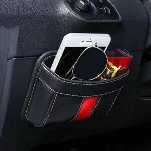 車用 収納ポケット 粘着式収納バッグ カーサイドポケット 小物入れ 多用途 取り付け簡単 ブラック
