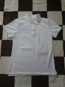 UNIQLO Uniqlo WOMEN stretch kanoko polo-shirt short sleeves M size white white lady's 