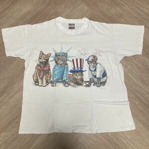 90s 猫 ヴィンテージ Tシャツ サイズL ONEITA