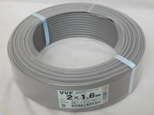 104D539D♪ 【未使用】富士電線 VVF ケーブル 2x1.6mm 100ｍ 1巻 製造2024.03