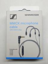 100Y298D◆Sennheise ゼンハイザー 700259 MMCX MICROPHONE CABLE 3.5MM PL IEシリーズ用 ブレードケーブル リモコン付き 3.5mm_画像1