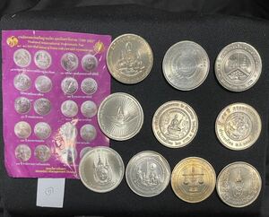 【限定セット】タイバーツ記念硬貨 合計200バーツ まとめて 大量 銀貨 古銭 硬貨 コイン（紫袋）