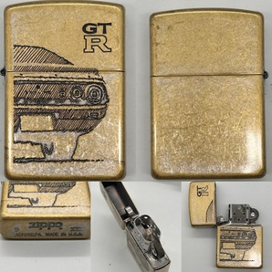 【Y-45】Skyline MEMORIAL ZIPPO スカイライン2000GT-B PGC10 KPGC10 KPGC110 R32 R33 GT-R LM 未使用 ジッポ 喫煙具 現状品の画像4