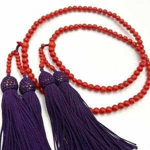 [J-4] red .. red coral book@ ream beads two ream beads ... approximately 56...5.9~ parent .7.4..47.88g ceremonial occasions 