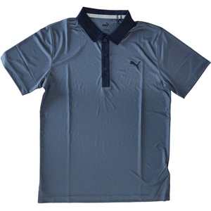 プーマ ゴルフ ショートスリーブ ポロシャツ XXLサイズ ブルー/ネイビー 青 紺 GOLF 半袖 メンズ 速乾性 送料370円