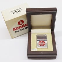  【未使用】 ZIPPO ジッポー KENDALL ケンドール オイルライター 2001年製 木製ケース付 シリアルナンバー有り 限定 MOTOR OIL _画像1