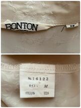 BONTON ボントン　長袖シャツ　ベージュ　総柄　メンズ　Mサイズ　【AY1638】_画像10