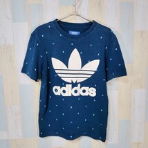 401 adidas 半袖Tシャツ XS ブルー ロゴ_画像1