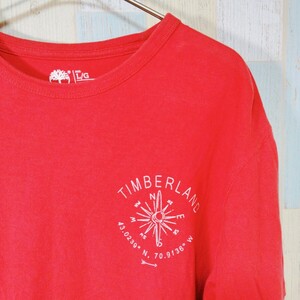 409 Timberland　半袖Ｔシャツ　Ｌ／G レッド　プリント