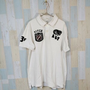 422 Abercrombie＆Fitch　MUSCLE ポロシャツ　Ｌ　WHITE