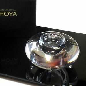 ★HOYA CRYSTAL　ホヤクリスタルガラス　ペン立て　 ペーパーウェイト　文鎮　箱付き CKN1232　現品限　生産終了品