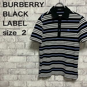 【BURBERRY BLACK LABEL】バーバリー ポロシャツ ボーダー