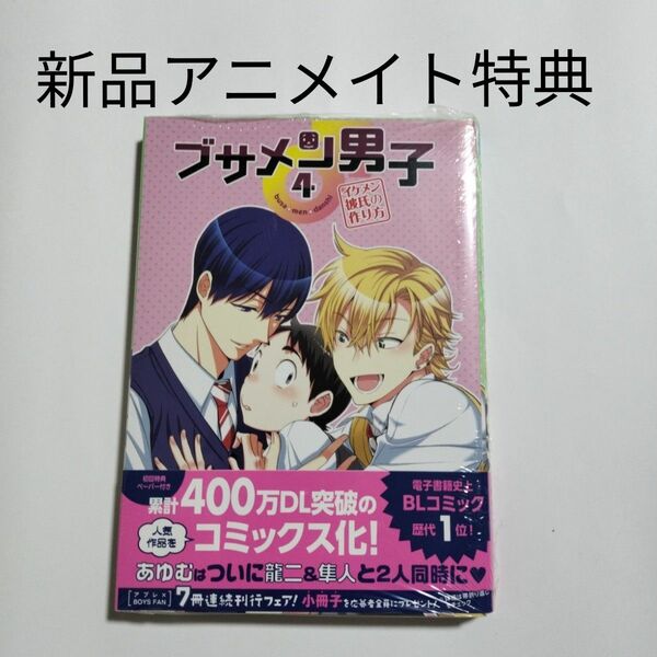 新品　ブサメン男子　４巻　野々宮ちよ子　アニメイト特典リーフレット　初回ペーパー