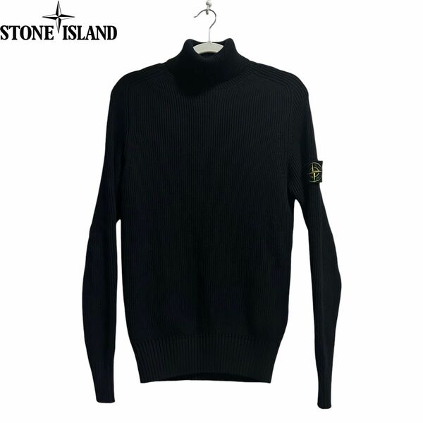 STONE ISLAND TURTLE NECK SWEATER ブラック　タートルネックセーター　ニット　最高級　 コットン