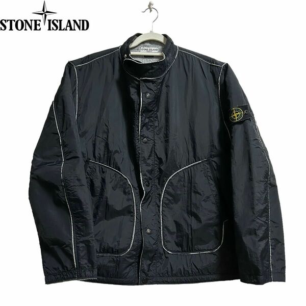 STONE ISLAND CUT OFF NYRON JACKET 04aw Lブラック アーカイブ　ナイロンジャケット 激レア