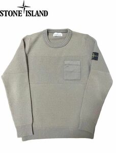 STONE ISLAND crew neck sweater ウールクルーネックニット リブセーター　18AW オリーブ　美品