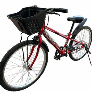 24D04-09N：引取・近郊配達限定 ジャンク 子供用 自転車 マウンテンバイク SPECTRUM キッズバイク 24インチ シマノ製6段ギア付き 赤』の画像1