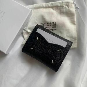 新品Maison Margiela メゾンマルジェラ 3つ折り財布 財布 ブラック #344051