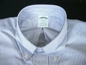  unused 16.5-32 Brooks Brothers MILANO candy - stripe oxford long sleeve button down shirt American made current model 