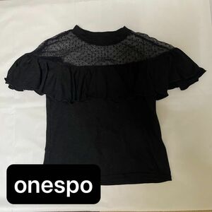 onespo 半袖シャツ　レース　黒