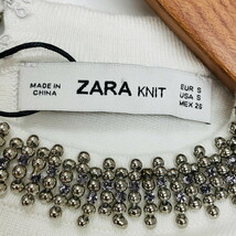 未使用品 /S/ ZARA ホワイト 半袖ニット レディース タグ カジュアル ビーズトップス 通勤 フェミニン 大人可愛い ガーリー デイリー ザラ_画像7