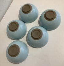 ■【未使用長期保管品】 たち吉 嵯峨野 御茶呑み茶碗 湯呑み 湯呑 茶器 和食器 陶器 グリーン 5客セット _画像5