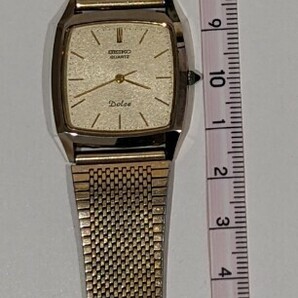 ☆ 【稼動品】SEIKO セイコー Dolce ドルチェ 腕時計 クォーツ ゴールド文字盤 スクエア TUNGSTEN CARBIDE 7731-5160の画像9