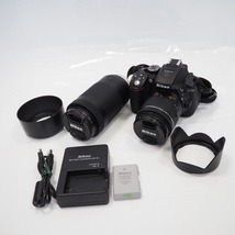 Th959511 ニコン デジタル一眼レフカメラ D5300 ダブルズームキット 18-55mm/70-300mm(難あり) Nikon 良好・中古_画像1